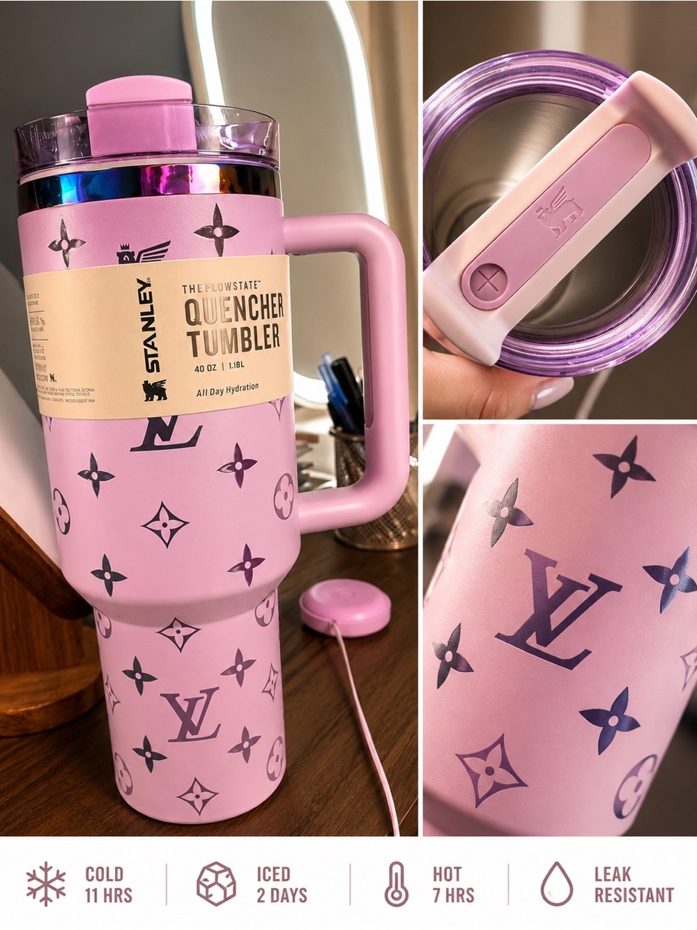 Tumbler bottom with barcode sticker